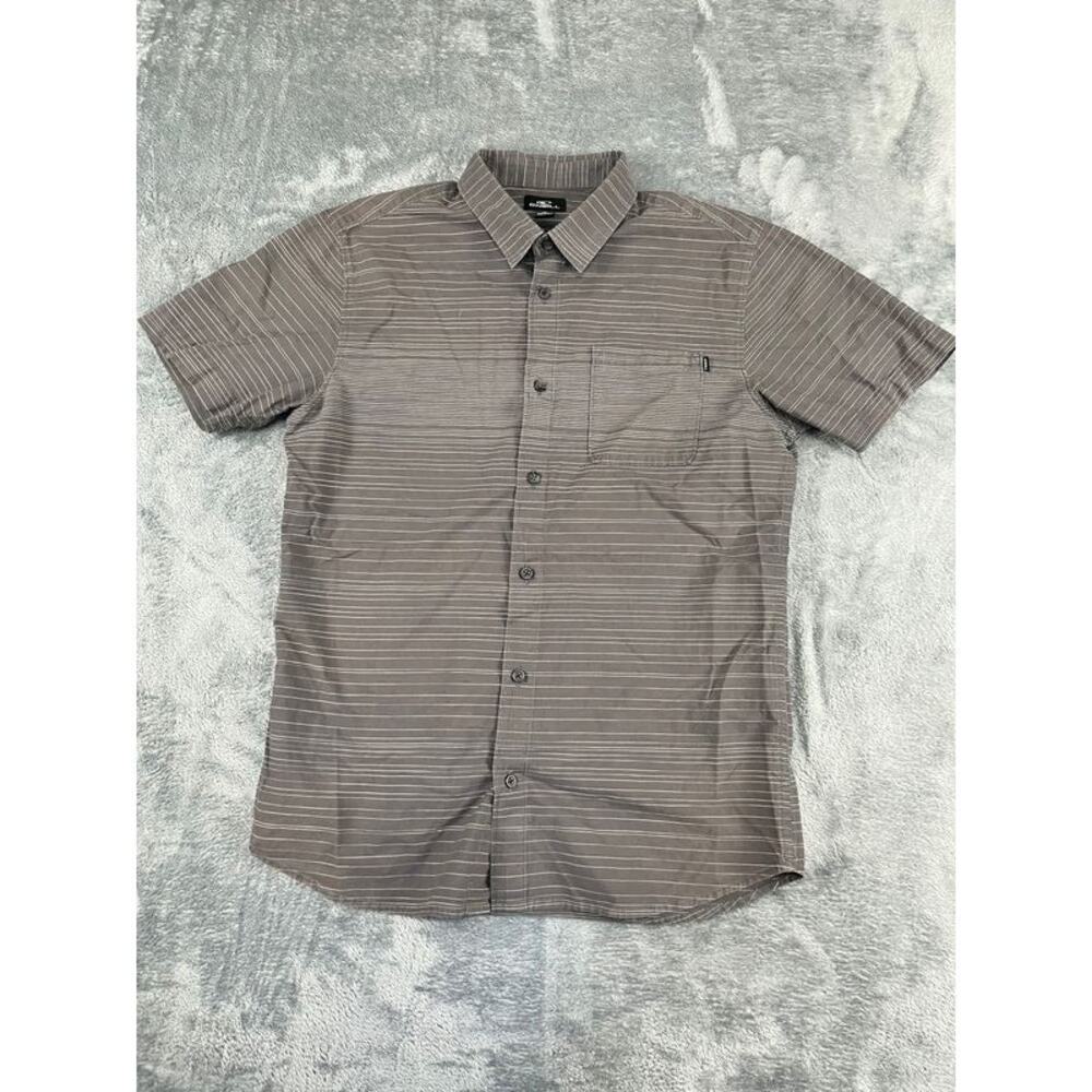 Men's Medium Gray Pattern O'neill Short-Sleeve Bu… - image 1